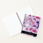 宇宙恐竜、可愛い恐竜、星、あなたの名前 ノートブック (内部)