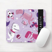 宇宙恐竜、可愛い恐竜、星、あなたの名前 マウスパッド (マウス)