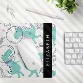 宇宙恐竜、可愛い恐竜、星、あなたの名前 マウスパッド