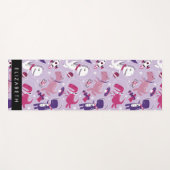 宇宙恐竜、可愛い恐竜、星、あなたの名前 ヨガマット (正面(横))