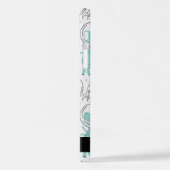 宇宙恐竜、可愛い恐竜、星、あなたの名前 iPhoneケース (左側面)