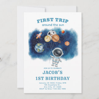 宇宙惑星との最初の誕生日招待状 招待状