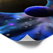 宇宙惑星と星 ポスター (角)