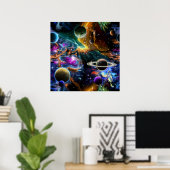 宇宙惑星と星 ポスター (ホームオフィス)