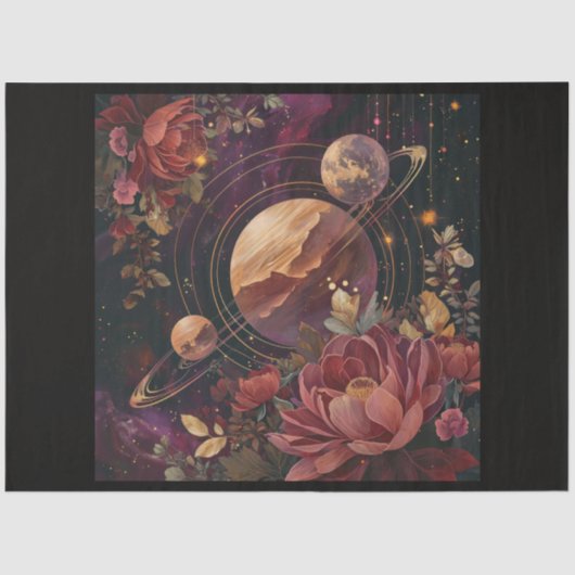 宇宙惑星と結晶シリーズデザイン1 薄葉紙 (正面)