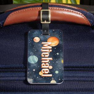 宇宙惑星の少年用スクールバッグタグ ラゲッジタグ