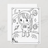 宇宙惑星の探査カラーリングページ (正面/裏面)