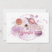 宇宙惑星ガールピンクファースト誕生日 招待状 (裏面)