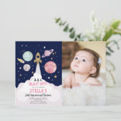 宇宙惑星ガールファースト誕生日招待状 招待状 (スタンド正面)