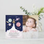 宇宙惑星ガールファースト誕生日招待状 招待状 (スタンド正面)