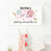 宇宙惑星ガールファースト誕生日背景 横断幕 (インサイチュ)