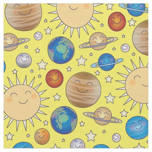 宇宙惑星シス太陽のテム ファブリック (クローズアップ)