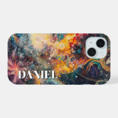 宇宙惑星スペースマルチカラーケース iPhone 15ケース (裏面横)