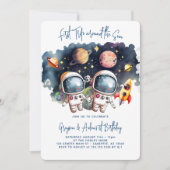 宇宙惑星ツインボーイズ1st誕生日 招待状 (正面)