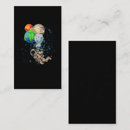 宇宙惑星バルーン誕生日宇宙飛行士 名刺 (正面/裏面)