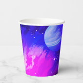 宇宙惑星ピンクガールファースト誕生日 紙コップ (裏面)