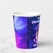宇宙惑星ピンクガールファースト誕生日 紙コップ (右)