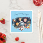宇宙惑星ブルー誕生日 スタンダードカクテルナプキン (インサイチュ)