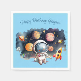 宇宙惑星ブルー誕生日 スタンダードカクテルナプキン