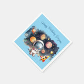 宇宙惑星ブルー誕生日 スタンダードカクテルナプキン (角)