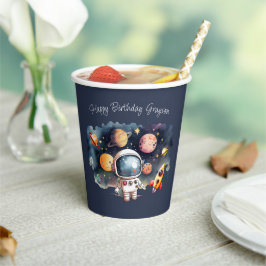 宇宙惑星ブルー誕生日 紙コップ