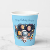宇宙惑星ブルー誕生日 紙コップ (正面)