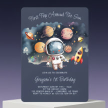 宇宙惑星ブルー 初めての誕生日 招待状