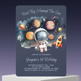 宇宙惑星ブルー 初めての誕生日 招待状