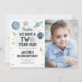 宇宙惑星ボーイセカンド誕生日招待状 招待状 (正面)