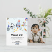 宇宙惑星ボーイバースデーサンキューカード 案内状 (スタンド正面)