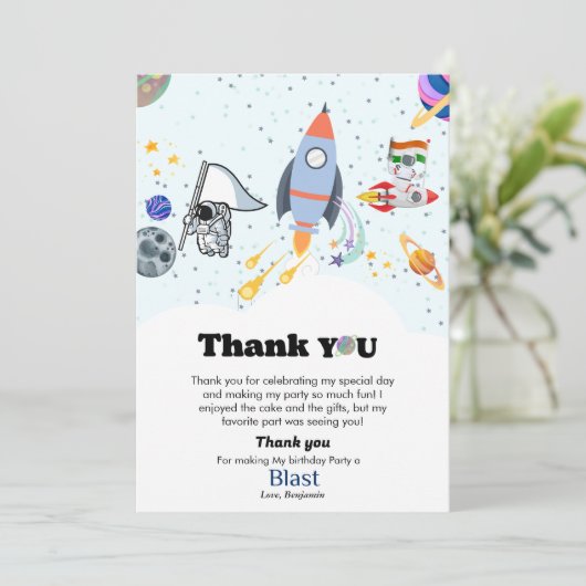 宇宙惑星ボーイバースデーサンキューカード 案内状 (スタンド正面)