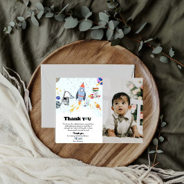 宇宙惑星ボーイバースデーサンキューカード 案内状