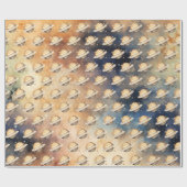 宇宙惑星ボーイファースト誕生日土星 ラッピングペーパー (フラット)