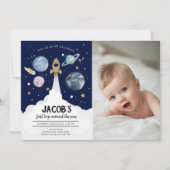 宇宙惑星ボーイファースト誕生日招待状 招待状 (正面)