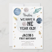 宇宙惑星ボーイファースト誕生日招待状 招待状 (正面)