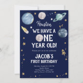 宇宙惑星ボーイファースト誕生日招待状 招待状 (正面)