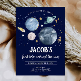 宇宙惑星ボーイファースト誕生日招待状 招待状