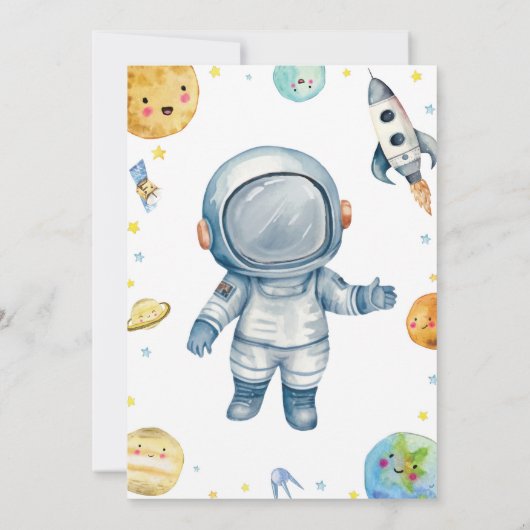 宇宙惑星ボーイ銀河系誕生日招待状 招待状 (裏面)