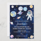 宇宙惑星ボーイ1歳の招待状 招待状 (正面)