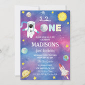 宇宙惑星ボーイ1歳の招待状 招待状 (正面)