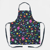 宇宙惑星ロケット宇宙船の衛星カラフル エプロン (正面)