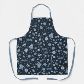 宇宙惑星ロケット宇宙船ムーンズブルーおもしろい エプロン (正面)