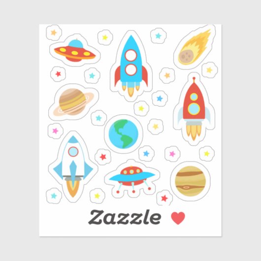 宇宙惑星ロケット彗星 シール (シート)