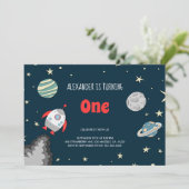 宇宙惑星ロケット第1の誕生日 招待状 (スタンド正面)