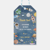 宇宙惑星ロケット船ありがとうギフトラベル ギフトタグ (裏面)