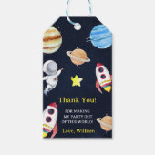 宇宙惑星ロケット船ありがとうギフトラベル ギフトタグ (正面)