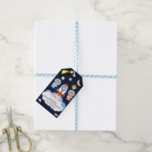 宇宙惑星ロケット船ありがとうギフトラベル ギフトタグ (より糸付き)