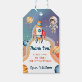 宇宙惑星ロケット船ありがとう ギフトタグ (正面)