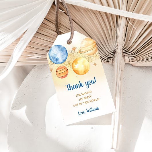 宇宙惑星ロケット船ありがとう ギフトタグ