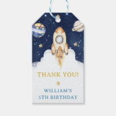 宇宙惑星ロケット船ありがとう ギフトタグ (正面)